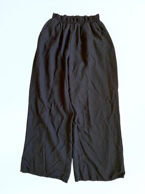 Forever 21 + Black Wide Leg Long Pants  Womens 2XL Plus Pull On Elastic Waist